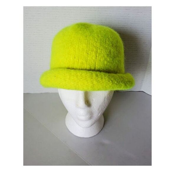 NWT Sierra A Cole Artisan Felted Wool Mohair Cloche/Bucket Hat Sz 22" Hand-Knit - Picture 3 of 5